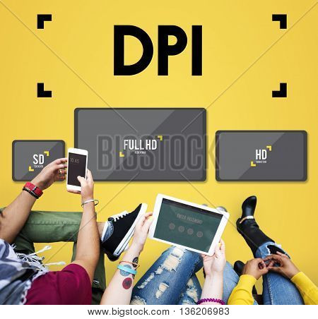 Dots Per Inch Resolution Pixel Monitor Digital Art Concept