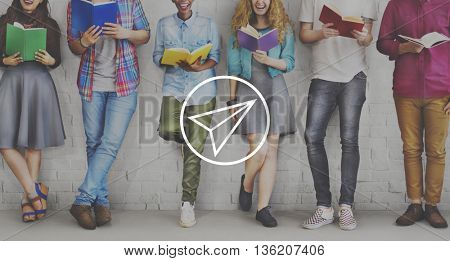 Paper Airplane Rocket Launce Growth Success Startup Concept