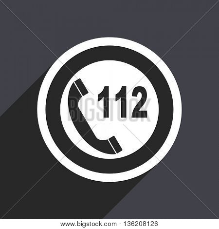 Flat design gray web emergency call vector icon