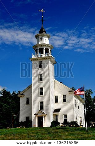 Townshend Massachusetts - July 11 2013: 1770 Townshend Second Meeting House a splendid example of an early post colonial New England church
