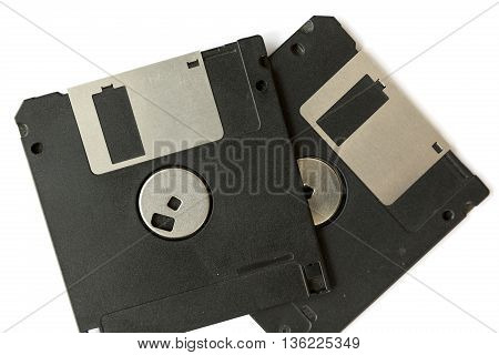 Two Black Floppy Disks