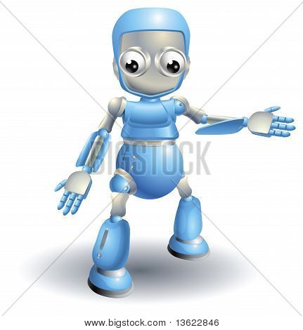 Bir şey işaret eden sevimli Robot