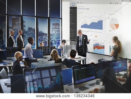 Business Chart Visual Graphics Report Concept