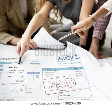 Invoice Bill Paid Payment Financial Account Concept