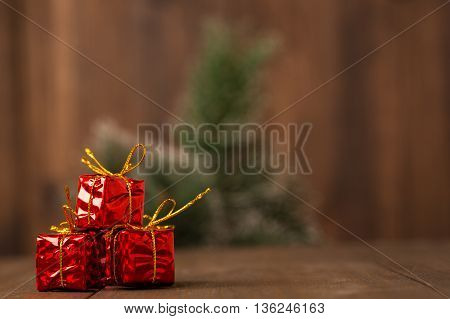 New year decoration holiday package party wooden table