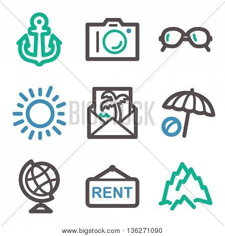 Vacation icon, transport vector web sign.  Trip mobile icon. Iinfographics symbols.