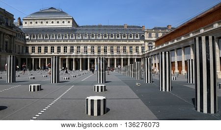 PARIS, FRANCE - JUNE 8, 2013:Columns of Buren