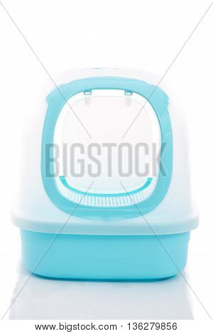 Cat litter box on white background isolated