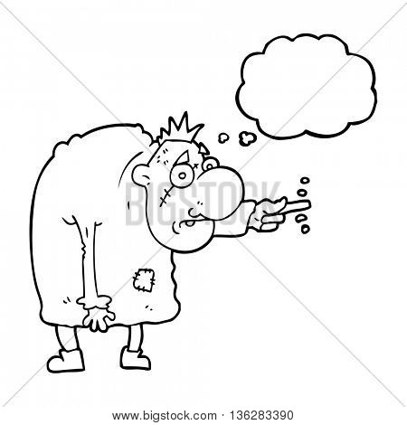 freehand drawn thought bubble cartoon igor