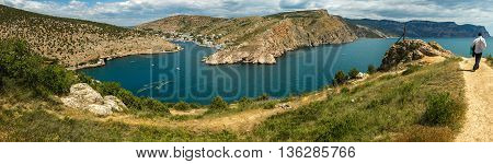 Balaklava is a popular Crimean resort. Balaklava bay former submarine base.