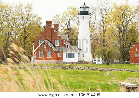 Port Sanilac Lighthouse, built in 1886, Lake Huron, Michigan, USA