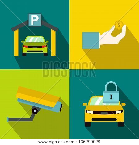 Parking banners set in flat style for any design