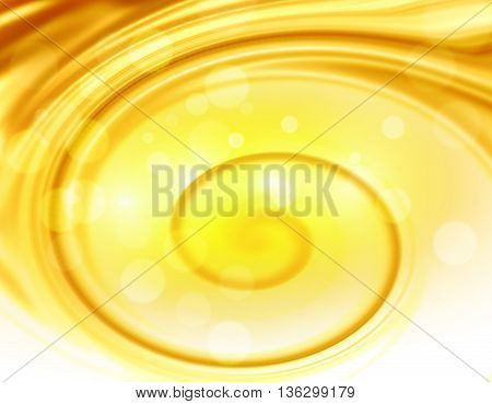 Golden yellow light spiral background design illustration