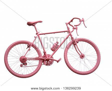 Pink Sport Bike On White Background