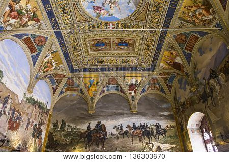 Interiors And Details Of Palazzo Pubblico, Siena, Italy