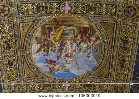 Interiors And Details Of Palazzo Pubblico, Siena, Italy
