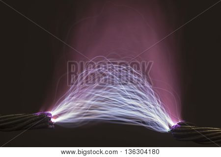 closeup shot of high voltage electrical spark