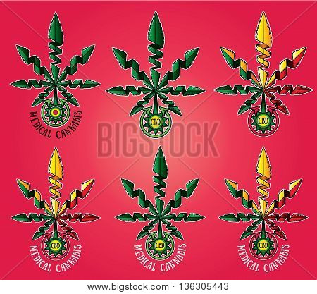 medical cannabis marijuana leaf symbol cbd design