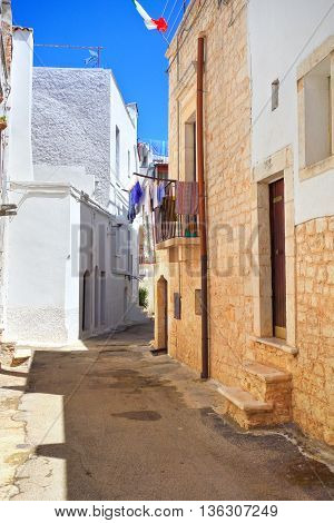 Perspective of an alleyway of Turi. Puglia. Italy.