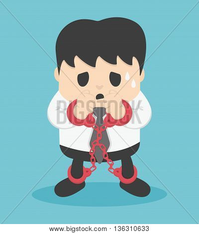 businessman locked with chains Illustration Concept eps