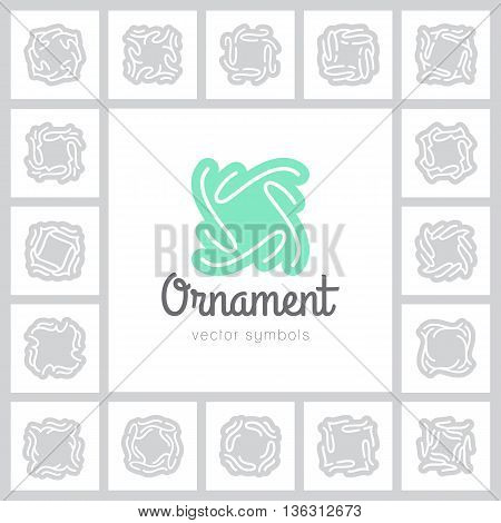 set of vector ornate symbols and frames, vintage design elements