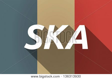 Vector Long Shadow France Flag With    The Text Ska
