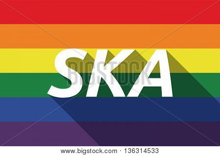 Vector Long Shadow Gay Pride Flag With    The Text Ska