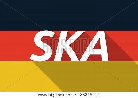 Vector Long Shadow Germany Flag With    The Text Ska