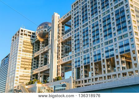Tokyo, Japan - November 27 2015: Fuji T.v. Headquarters, One Of The Most Striking Buildings In Japan