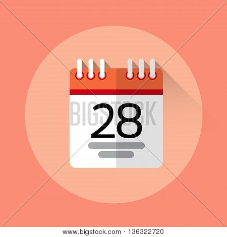 Calendar Data Colorful Icon Flat Vector Illustration