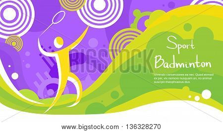 Badminton Player Athlete Sport Game Competition Flat Vector Illustration