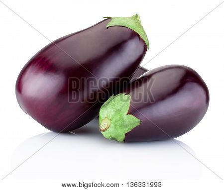 Fresh brinjal isolated on a white background