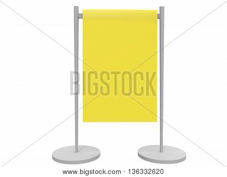 3d illustration of signboard. icon for game web. white background isolated.