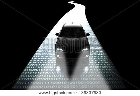 Self Driveing Electronic Computer Car On Road