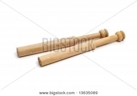 Bobinas de madeira para renda de bilros