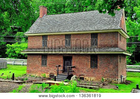 Chadds Ford Pennsylvania - June 3 2015: Historic 1714 Barns-Brinton House on Route 1 operated as a colonial tavern *