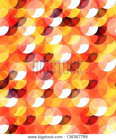 Sunset colors seamless pattern. Trendy color palette. Circle sparkling figures. EPS 10