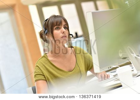 Portrait of teleoperator working in office