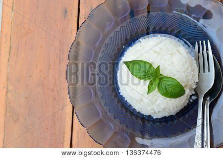 Steamed rice is Thai food and Asian food