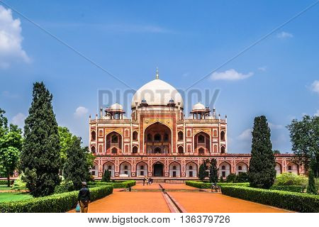 Beautiful view of Humayun's Tomb UNESCO World Heritage Centre Delhi