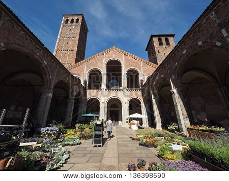 Sant Ambrogio Church In Milan