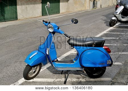 Genova, Italy - August 18, 2015: vespa 125 PX iconic Italian scooter.