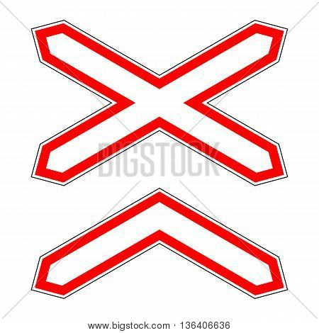 Illustration of Warning Signs Multipath Railway on White