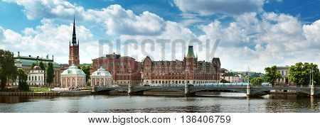 View to Vasabron in beautiful summer day at Stockholm. Sweden