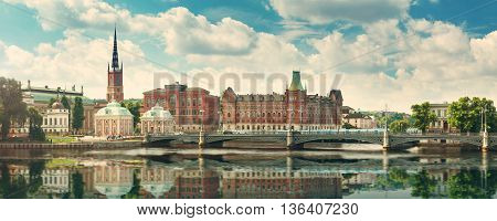View to Vasabron in beautiful summer day at Stockholm. Sweden