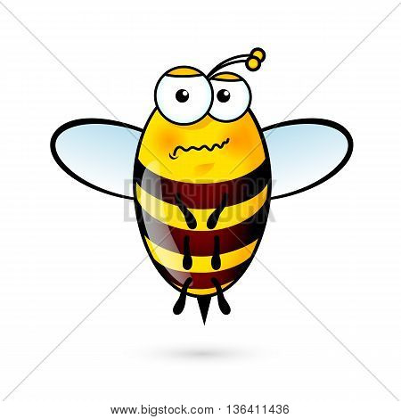 Illustration of a Friendly Cute Bee in Fear
