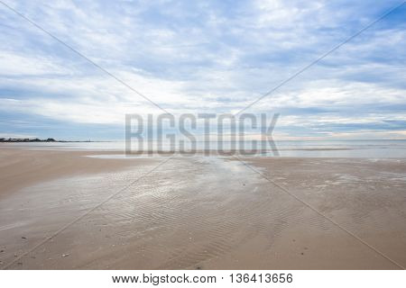Empty sea and beach background with copy space