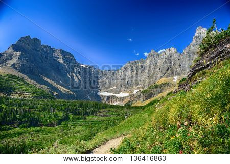 iceberg lake in Glacier national park montana
