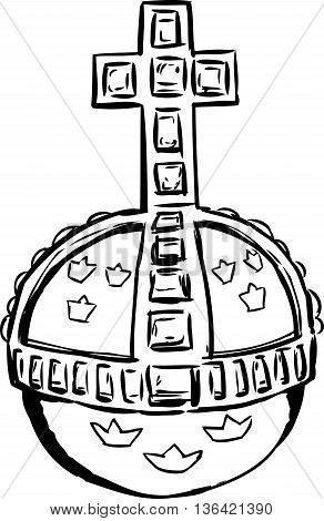 Outline Of Globe And Crucifix For Royal Crown