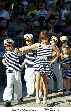 Montenegro, Herceg Novi - 04/06/2016: Young sailors. 10 International Children's Carnival in Herceg Novi